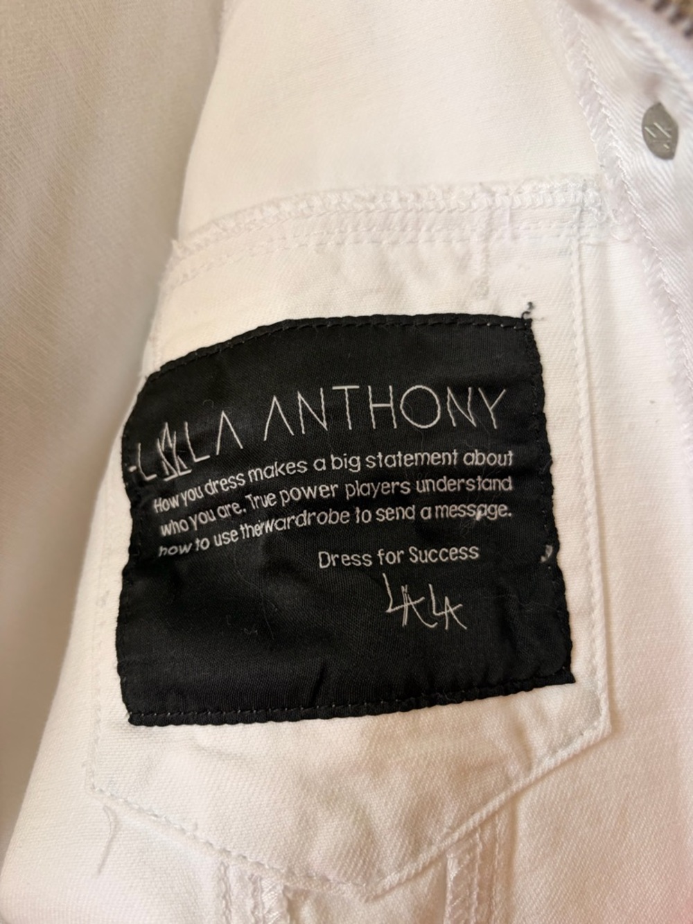 Distressed White Jean Jacket - Picture 5 of 5